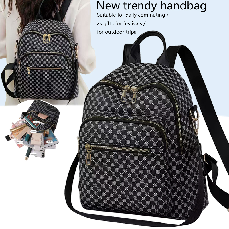 Weekender Bag Duffle - Chic Vintage Geometric Pattern PU Backpack
