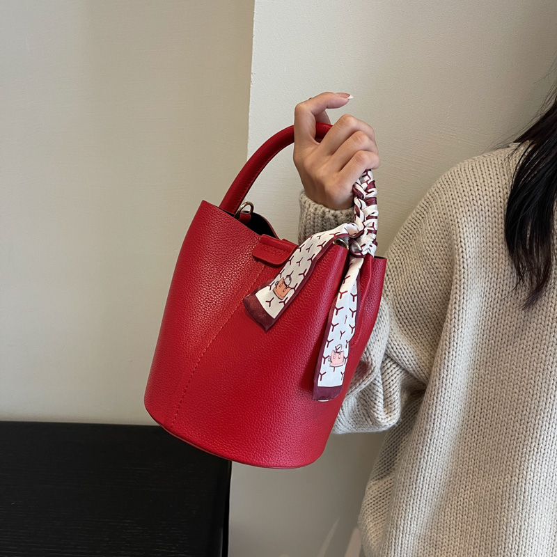 Red PU Bucket Shoulder and Cro - Luxury Bags For Sale review and price