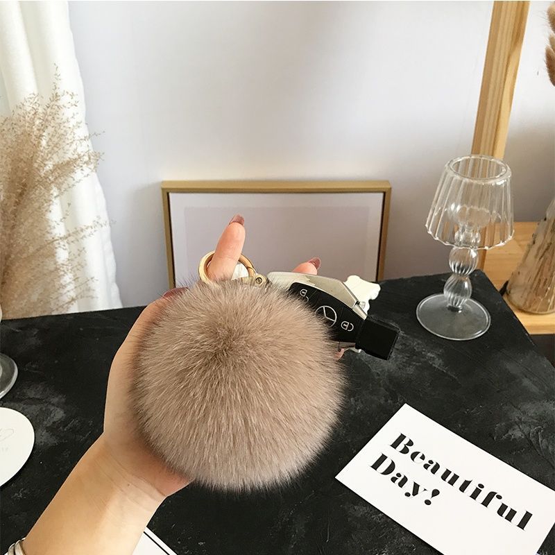2024 Fluffy Real Fox Fur Ball  - Luxury Bags Yellow review and price