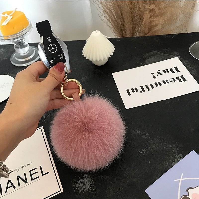 2024 Fluffy Real Fox Fur Ball  - Luxury Bags Yellow review and price