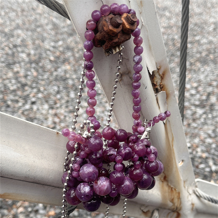 Girls Mini Purple Beaded  Clut - Luxury Bags For Kids review and price