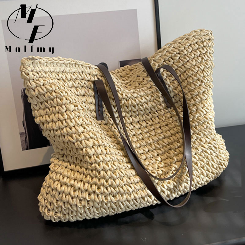 Straw Woven Tote Bags Casual L - Luxury Bags Store review and price