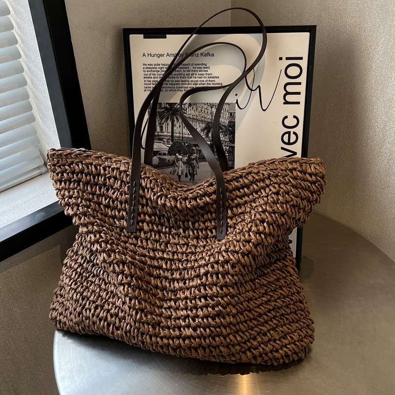 Straw Woven Tote Bags Casual L - Luxury Bags Store review and price