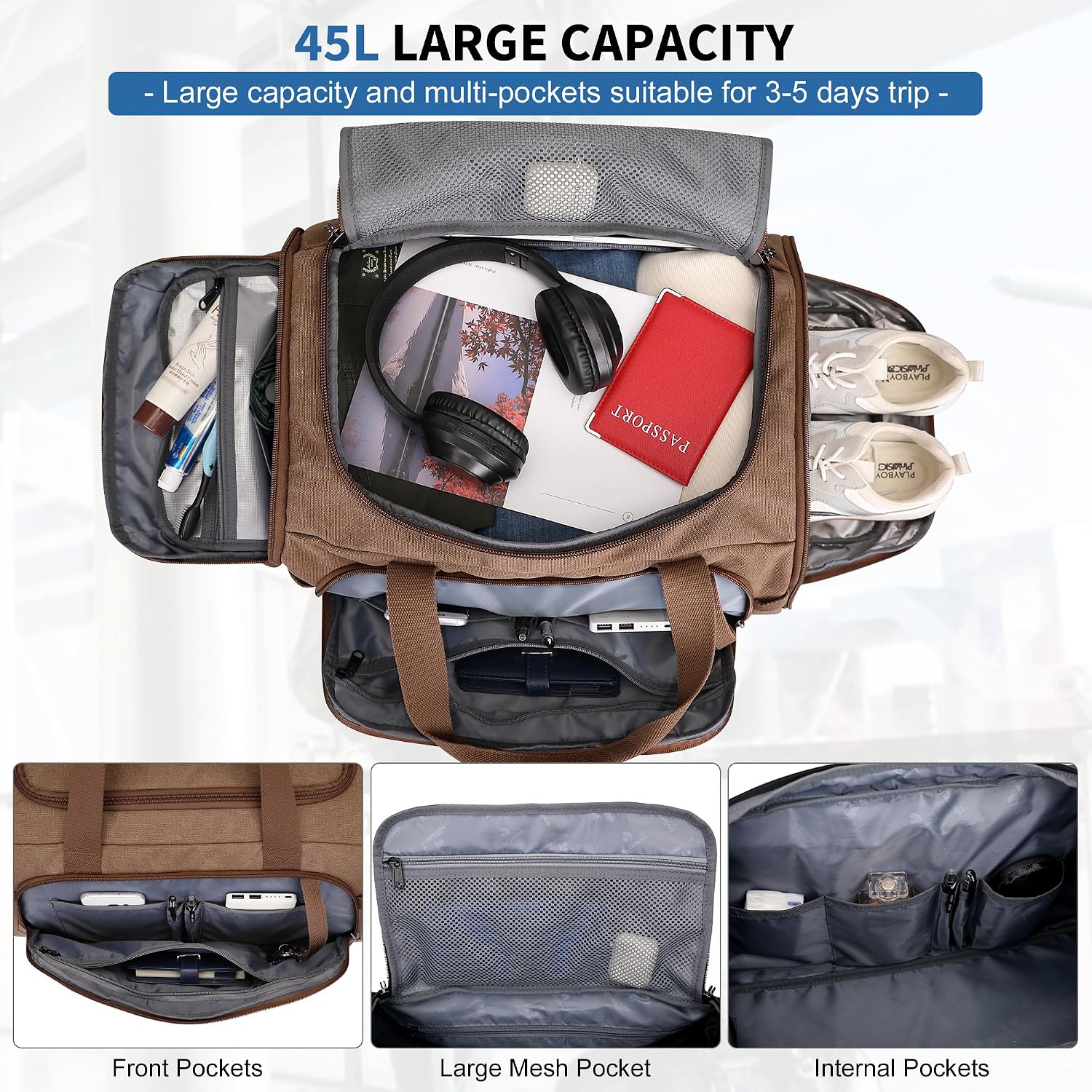 Canvas Duffle Bag for Men 3 in - Weekender Bag Duffle review and price