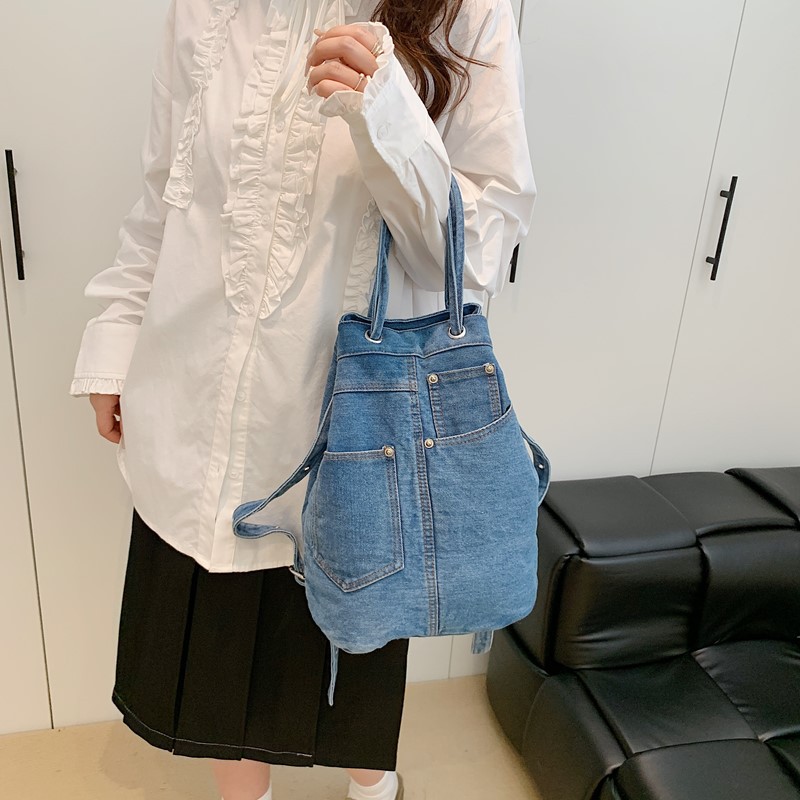 Denim Female Backpacks Casual  - Luxury Bags For Kids review and price