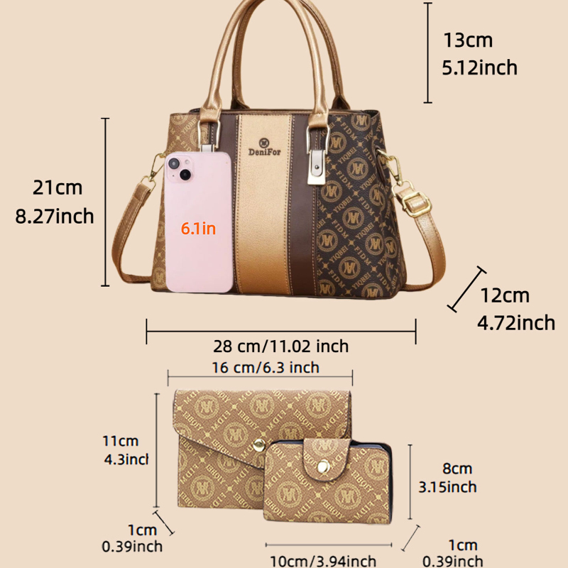 3-piece set of women's handbag - Luxurious Bag review and price