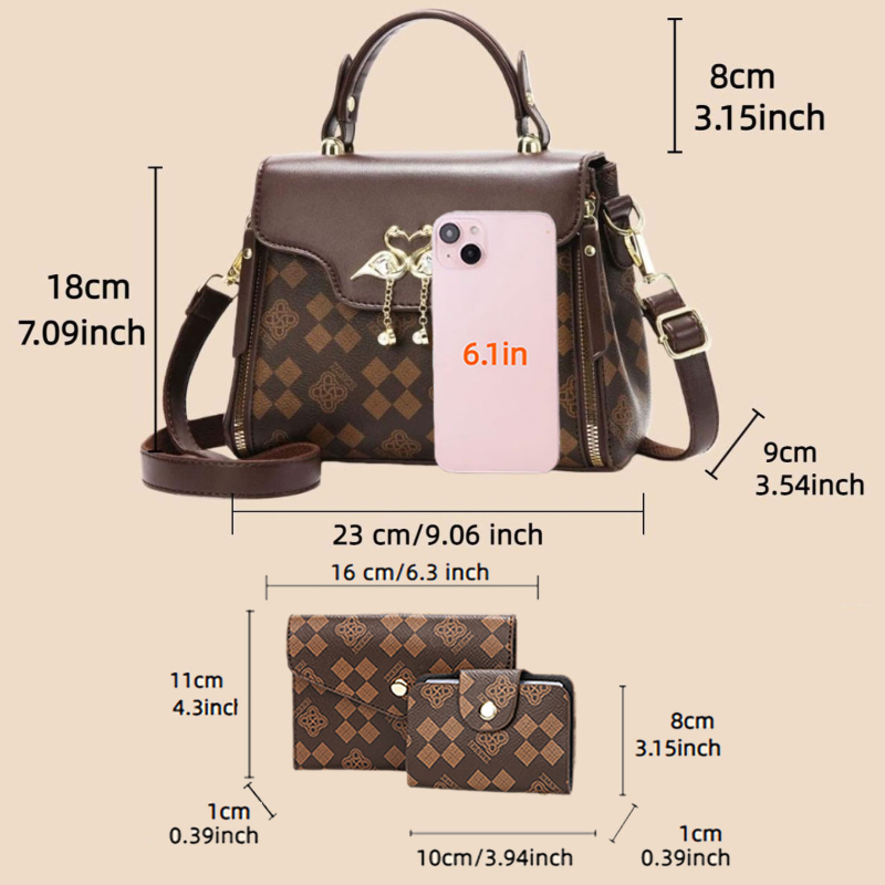 3-piece women's bag set, light - Luxurious Bag review and price