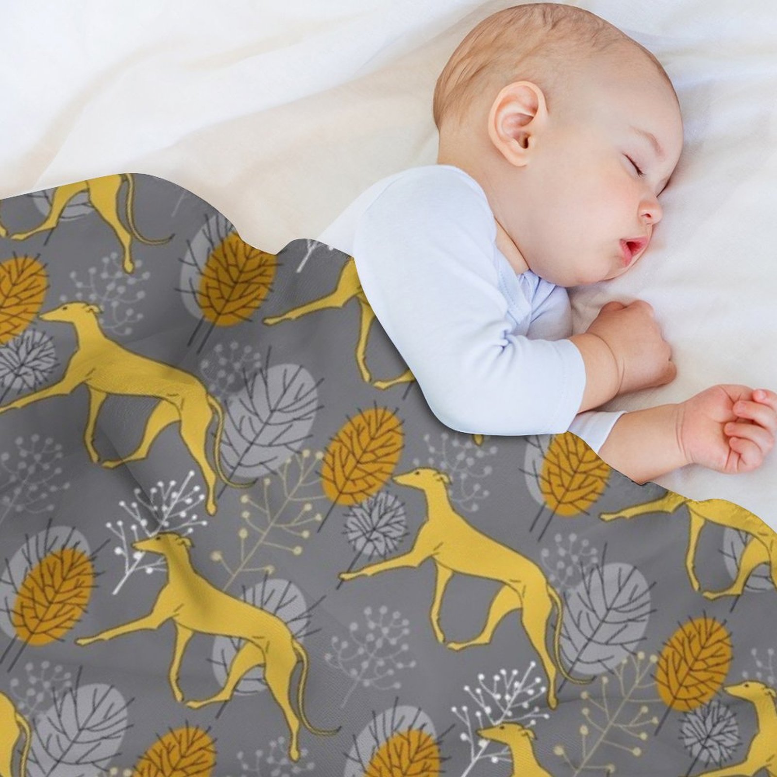 Trotting yellow galgos Throw B - Luxury Bags Yellow review and price