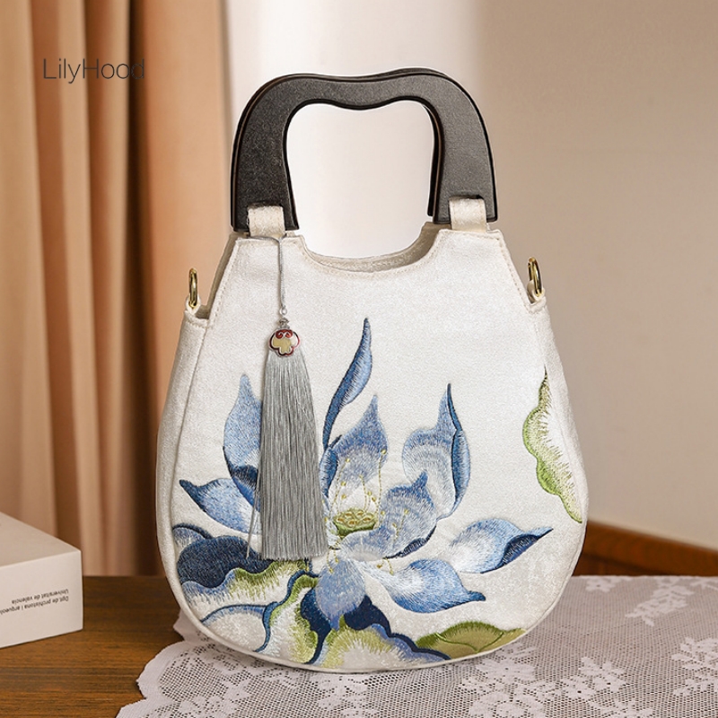 Women Retro Chic Floral Embroi - Luxury Bags Medium Size review and price